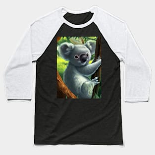 A koala hanging from a tree Baseball T-Shirt